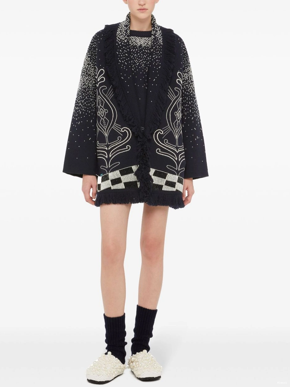 Affordable Alanui virgin-wool cardigan Women bead-embellished 0720